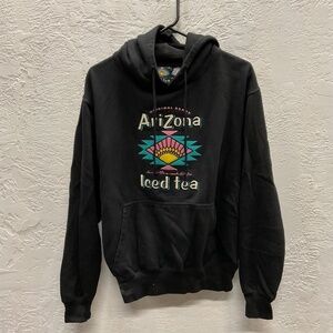 AriZona Iced Tea Graphic Gray Black Hoodie Sweatshirt Size Medium